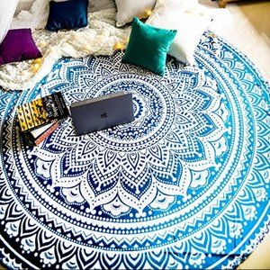 Mandala Beach Throw- Blue/Teal tones